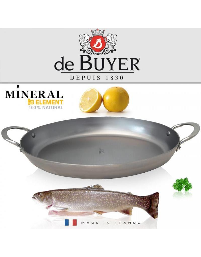 De Buyer Mineral B Vispan ovaal 36 cm 2 greeps