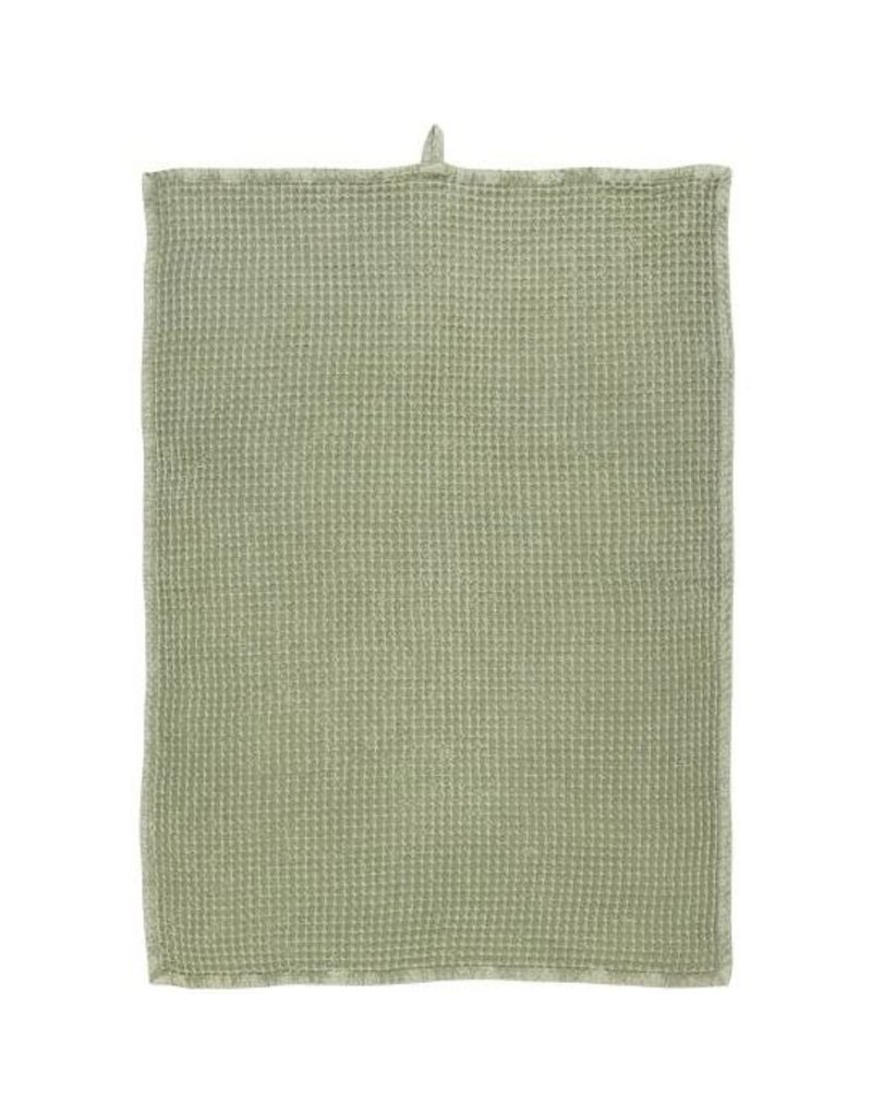 Wafeldoek theedoek Dusty Green