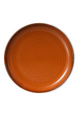 HK Living chef ceramics dinner plate burned orange