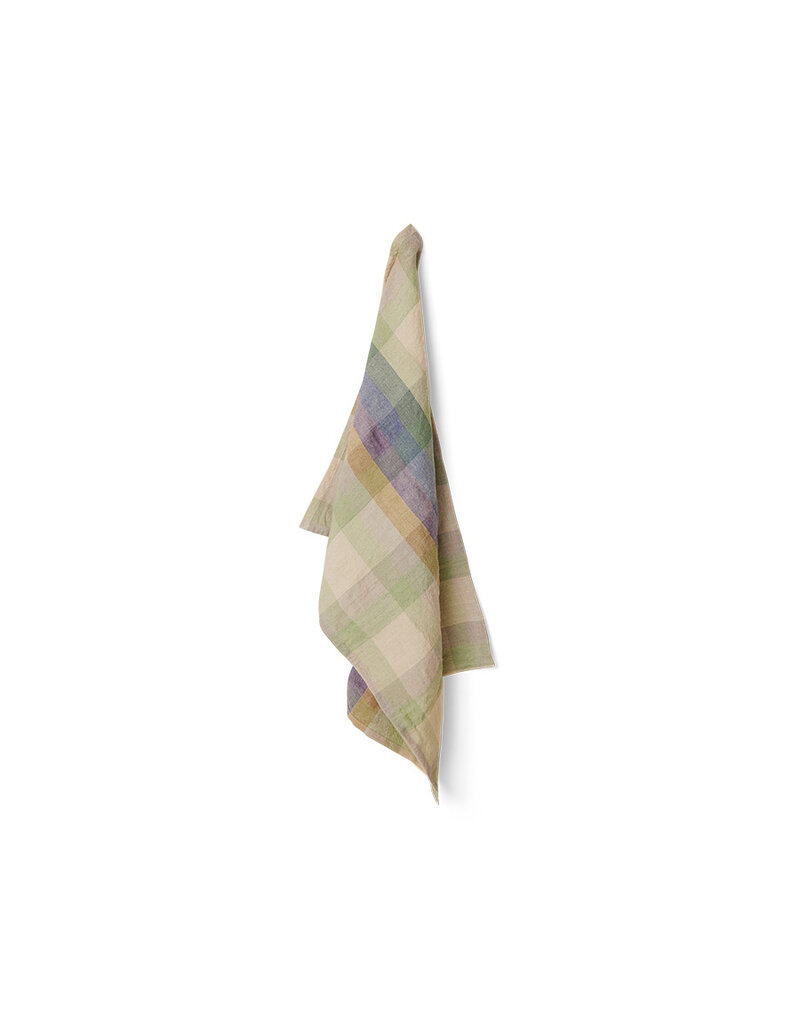 Vida check tea towel multicoloured