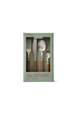 70's Cultery wood set of 16