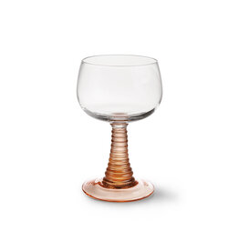 Swirl wine glass high nude