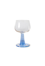 Swirl wine glass high BLUE