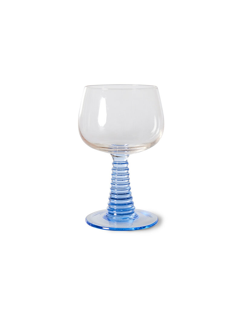 Swirl wine glass high BLUE