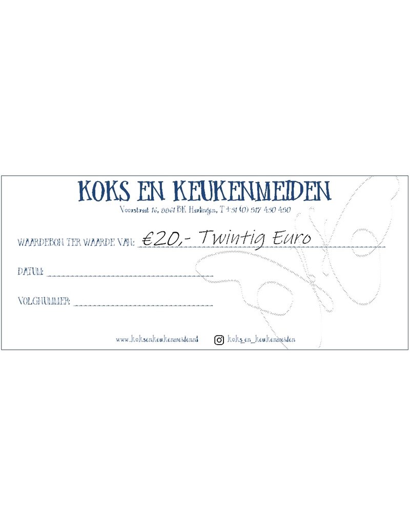 Koks en Keukenmeiden Cadeaubon 20 euro