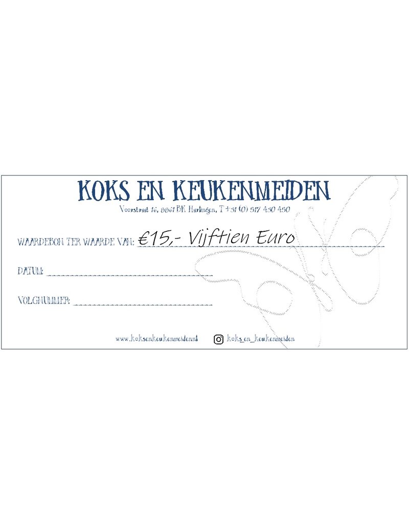Koks en Keukenmeiden Cadeaubon 15 euro