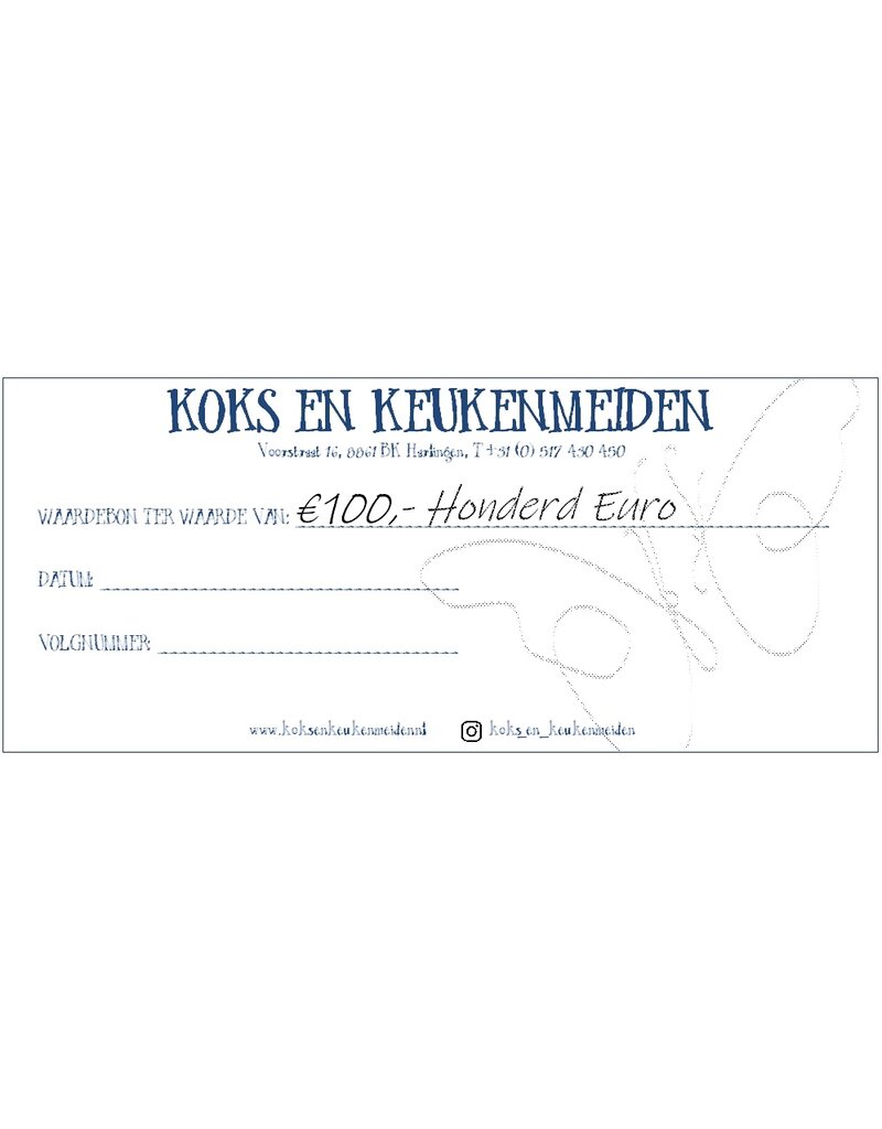 Koks en Keukenmeiden Cadeaubon 100 euro