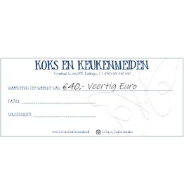 Koks en Keukenmeiden Cadeaubon 40 euro