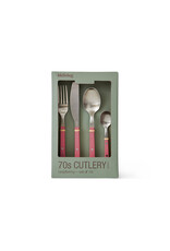 70's cutlery RASPBERRY set of 16