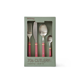 70's cutlery RASPBERRY set of 16