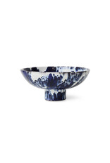 HKLIVING Ceramic bowl on base INDIGO