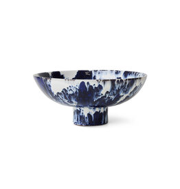 HKLIVING Ceramic bowl on base INDIGO