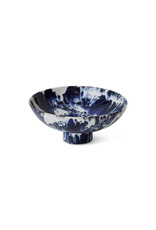 HKLIVING Ceramic bowl on base INDIGO