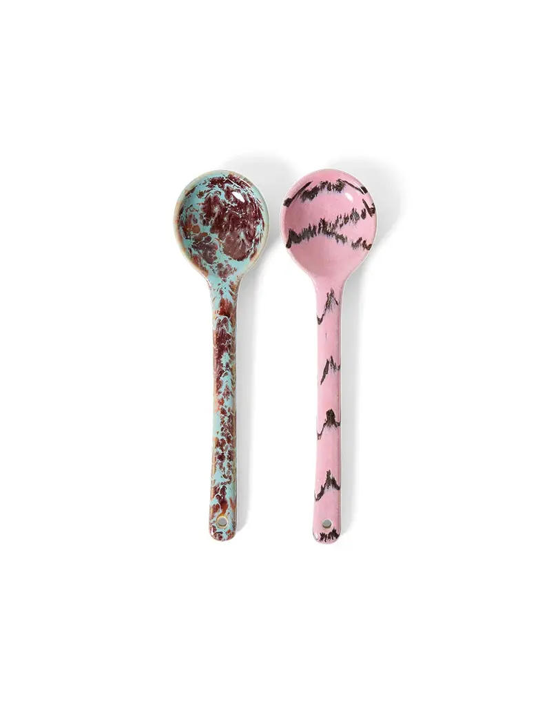70's ceramics serving spoons SPRINKLE