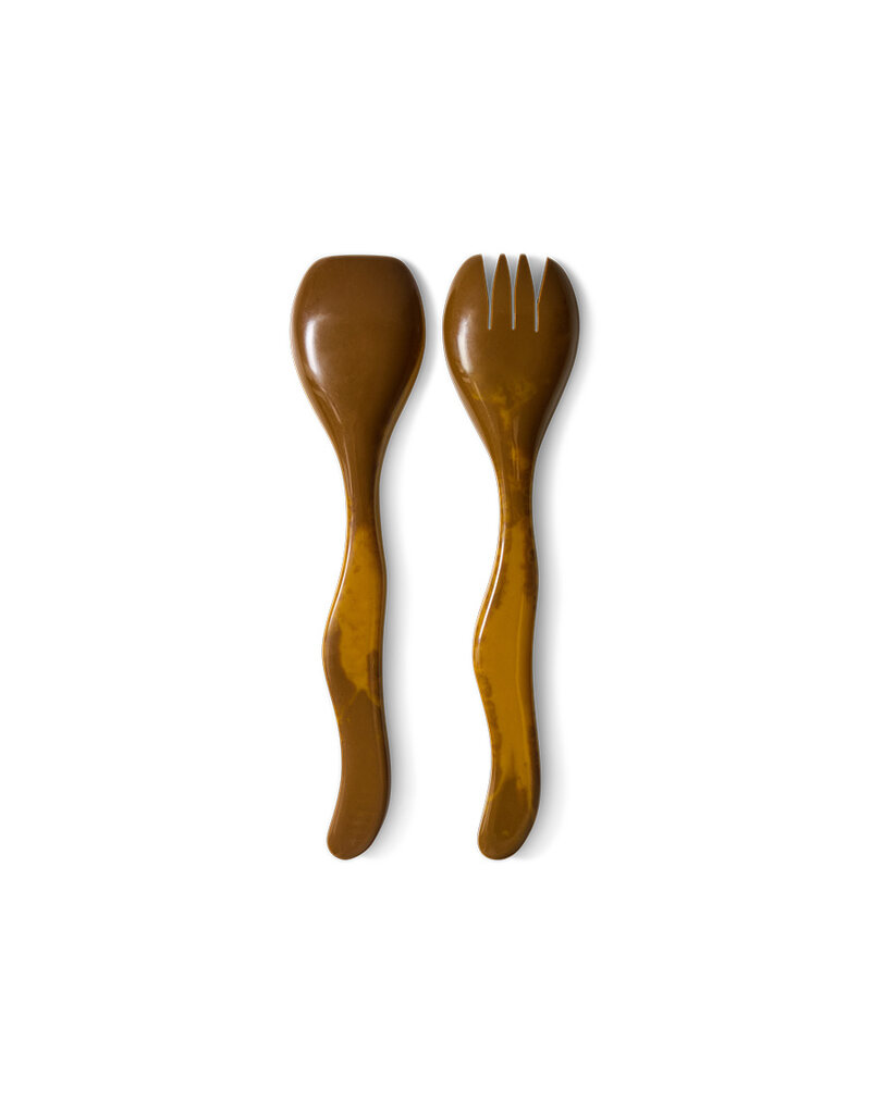 HKLIVING SALAD CUTLERY OCHRE