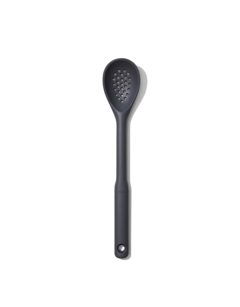 OXO roerlepel siliconen grijs met gaatjes