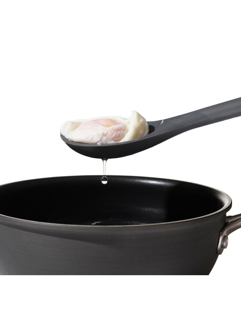 OXO roerlepel siliconen grijs met gaatjes