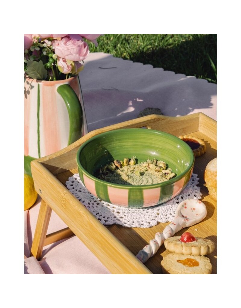 TIERRA COCIDA MIDDELRASP STRIPES PINK/GREEN