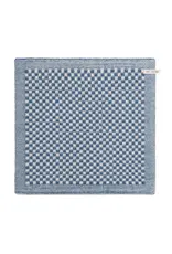 Keukendoek ecru/jeans klein blokje
