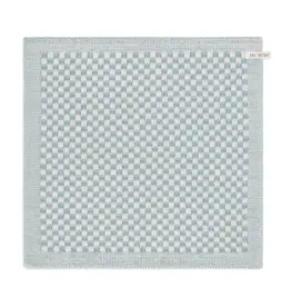 Keukendoek ecru/stone green klein blokje