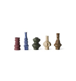 HKLIVING 70'S CERAMICS SMALL VASES PALETTE SET OF 5