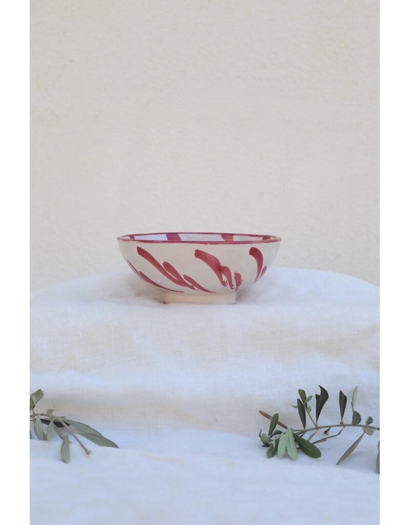 Lenta Living Ontbijtbowl 14cm granada stripe bordeaux