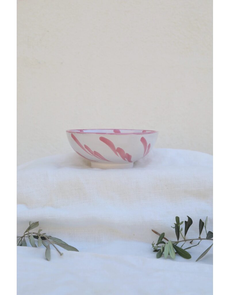 Lenta Living Ontbijtbowl 14cm granada stripe roze