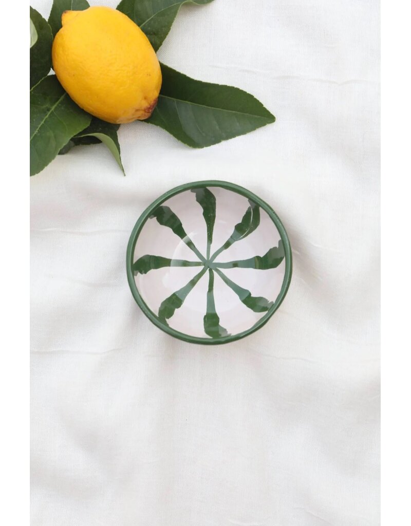 Lenta Living Tapas schaaltje 10cm stripe olive