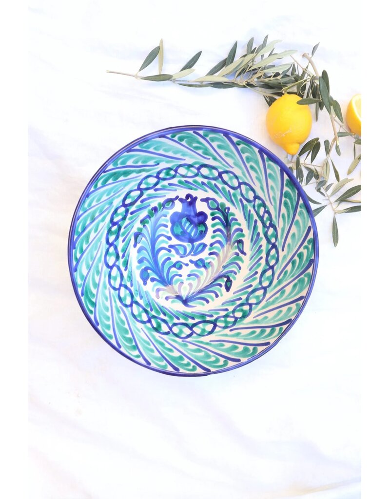 Lenta Living Fruit/saladeschaal 30 cm granada turquoise/blauw