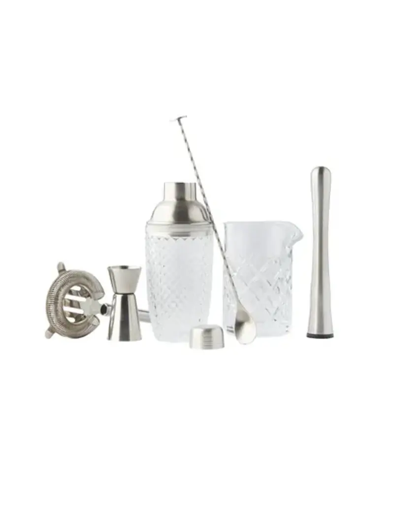 Cocktailset 6 delig glas/rvs