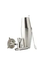 Cocktailset 5 delig RVS Boston shaker