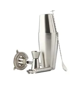 Cocktailset 5 delig RVS Boston shaker