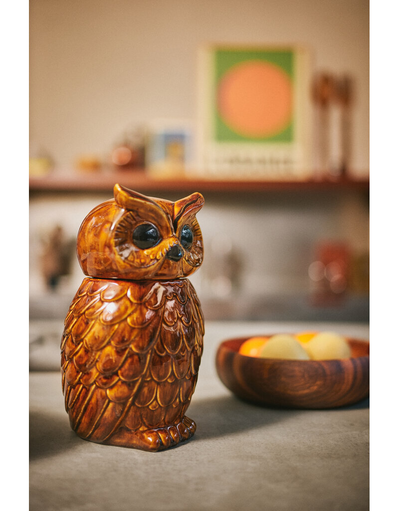 HKLIVING Owl jar ROASTED