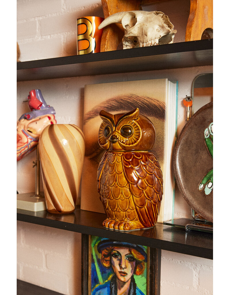 HKLIVING Owl jar ROASTED