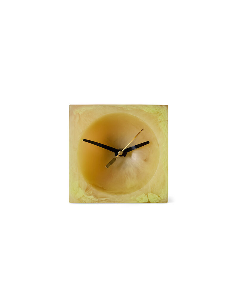 Resin table clock YELLOW