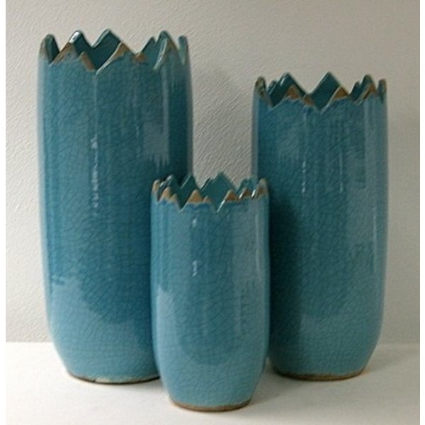 Villa Pottery  Peak Collection Turquoise Vaas