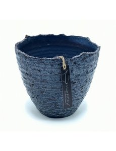 Villa Pottery  Zwart Blauwe pot Stelvio