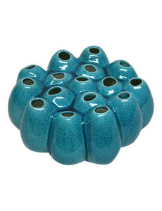 Villa Pottery  Pompom Aqua Blue