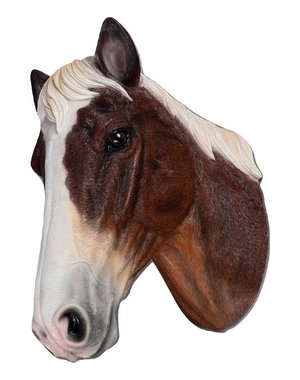 Villa Pottery  Paardenhoofd Wanddecoratie -Paard - Bruin Wit