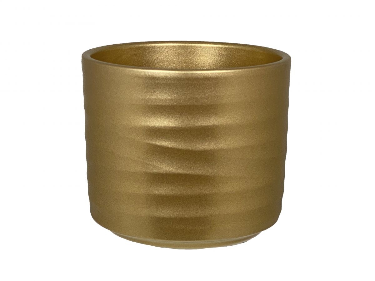 HS Potterie Goud kleurige Pot Berlin - D23xH20 - HS Potterie Goud kleurige Pot Berlin - D23xH20 -