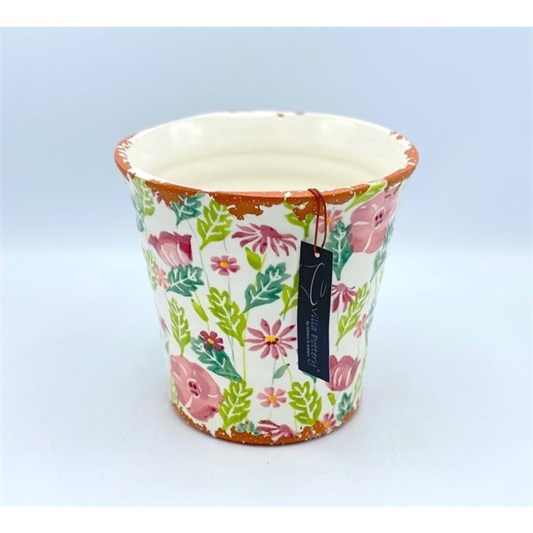 Villa Pottery  Gekleurde Pot Flowergarden Pink