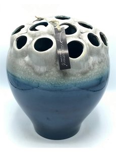 Villa Pottery  Blauwe vaas Coral D28 x H33