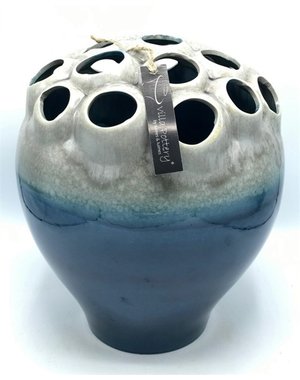 Villa Pottery  Blauwe vaas Coral D28 x H33