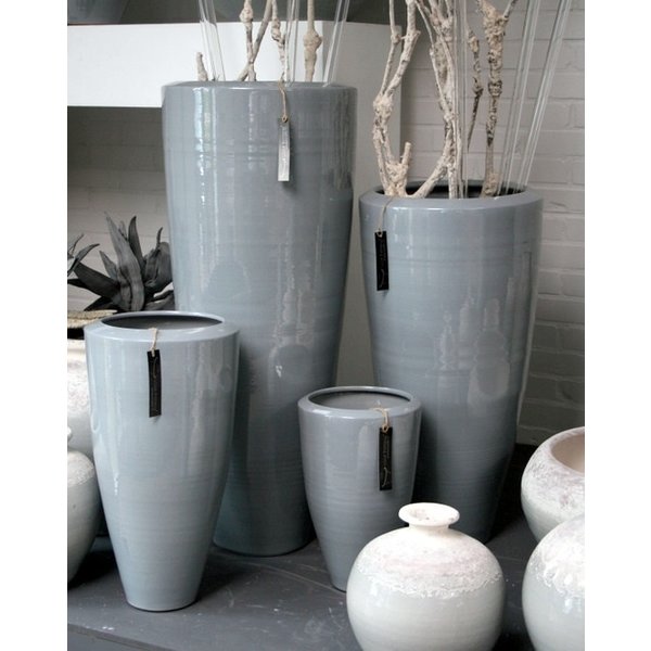 Villa Pottery  Grijze pot X-design XXL