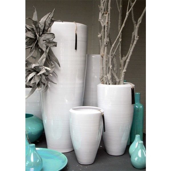 Villa Pottery  Witte pot X-design XXL