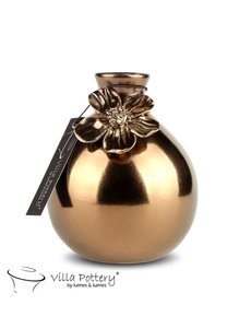 Villa Pottery  Gouden bloemenvaas Jolie D9 x H11