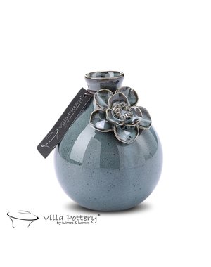 Villa Pottery  Grijs-groene bloemenvaas Jolie D9 x H10