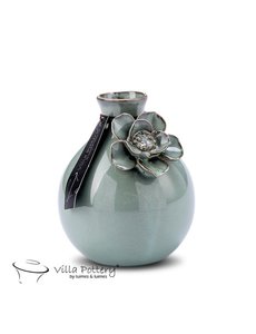 Villa Pottery  Groene bloemenvaas Jolie D9 x H11