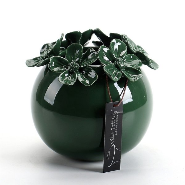 Villa Pottery  Groene bloemenvaas Jolie
