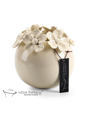 Villa Pottery  Witte bloemenvaas Jolie D14x14 x H16